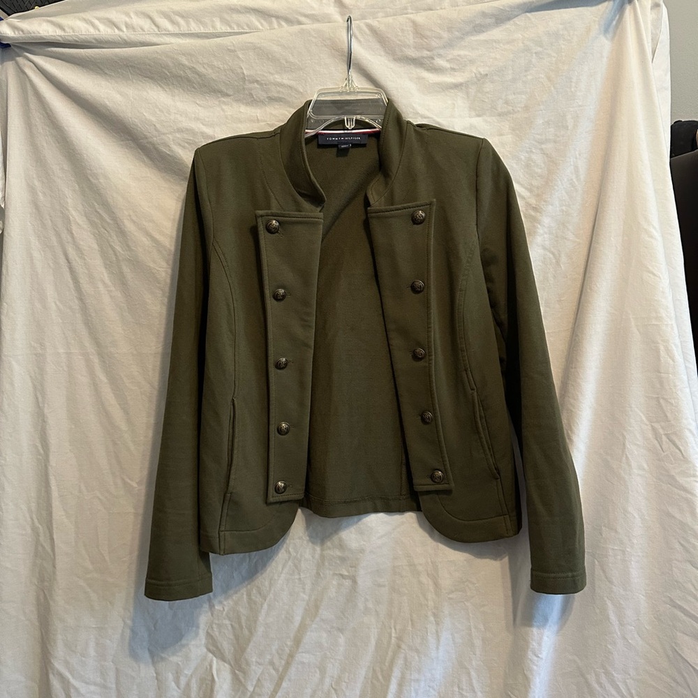 Tommy Hilfiger Green Utility Jacket Tailored Cotton Blend